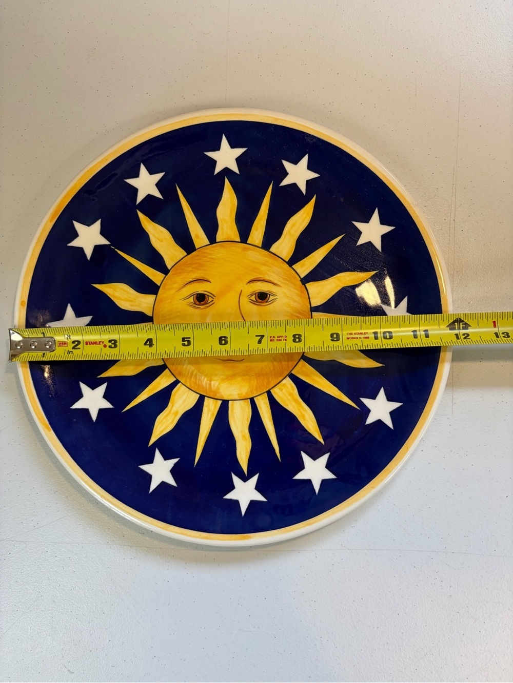 Vintage Celestial Sun Moon Stars Wall Art Plate Pottery Boho Decor 90s 1990s - Picture 3 of 5